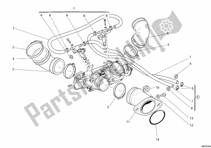 Wszystkie części do Korpus Przepustnicy Ducati Multistrada 620 Dark USA 2006